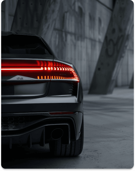 Luxury car rear view