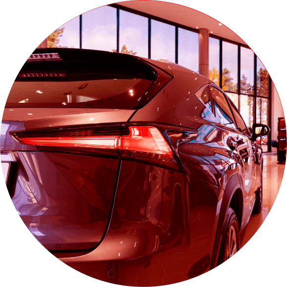 Premium imported car in showroom